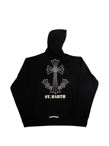 Суичър с качулка Chrome Hearts с принт със сърца черно