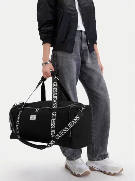 Guess Jeans Geantă de weekend negru