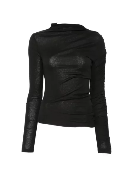 Lung top Pinko cu volane negru
