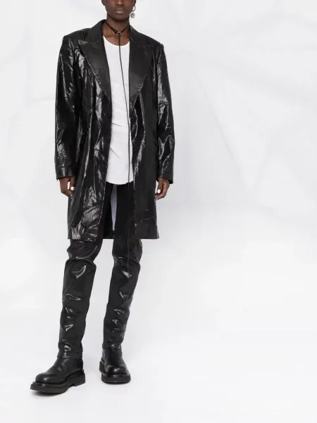 Vienakrūtis paltas Mm6 Maison Margiela juoda
