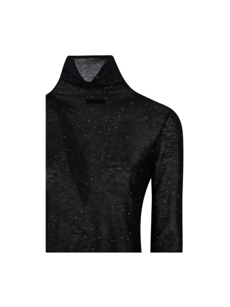 Sweter z golfem Pinko wełniany do golfa czarny