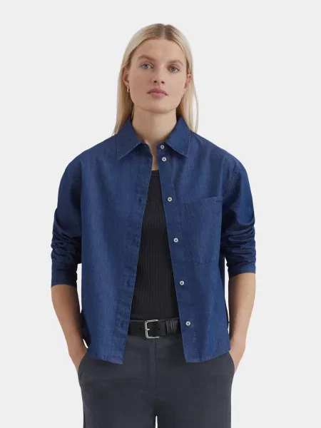 Рубашка Marc O'polo из лиоцела синяя