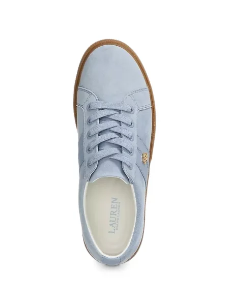 Szarvasbőr sneaker Lauren Ralph Lauren autogrammal kék