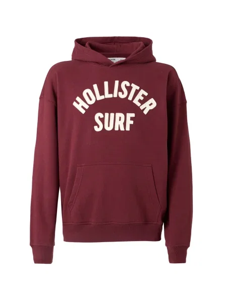 Palton Hollister cu glugă bordo