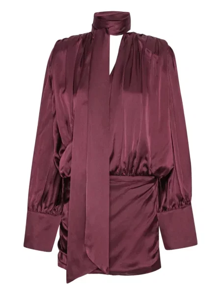 Rochie mini Rotate Birger Christensen cu decolteu în V de costum roșu