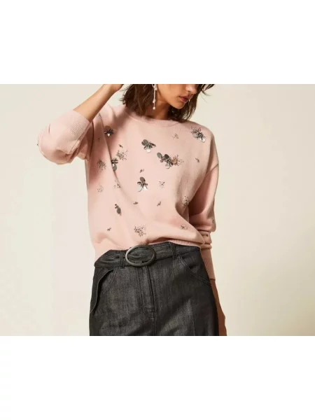 Sweter Twinset różowy