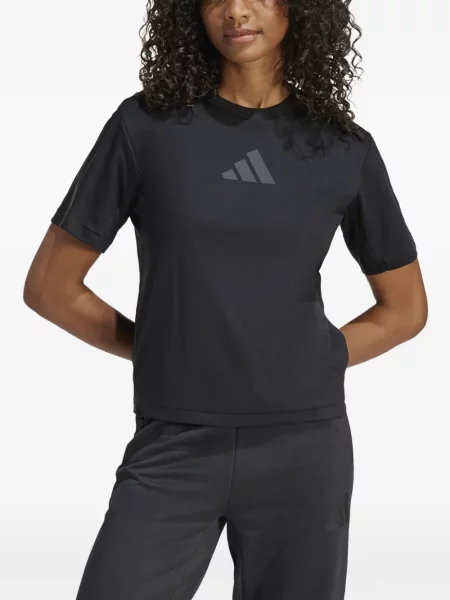 Lung hanorac Adidas cu dungi cu imagine negru