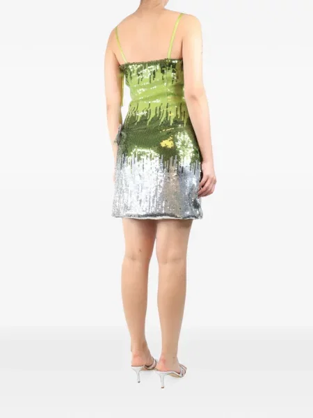 Rochie mini Jovani cu paiete cu bretele verde