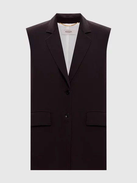 Темно-коричневий жилет з шовком Agnona коричневий