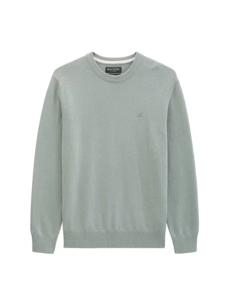 Sweter w kroju regular fit z mieszanki bawełny z dodatkiem żywej wełny Marc O'polo zielony