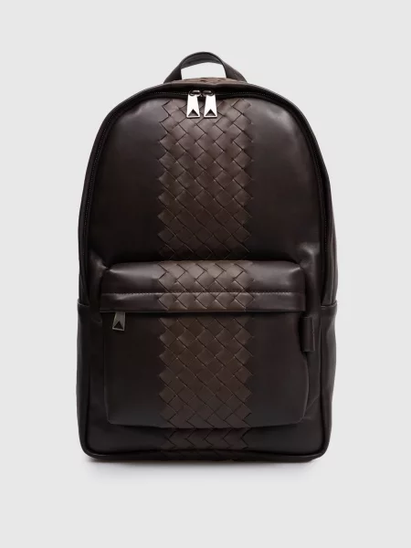 Шкіряний рюкзак Intrecciato Bottega Veneta коричневий
