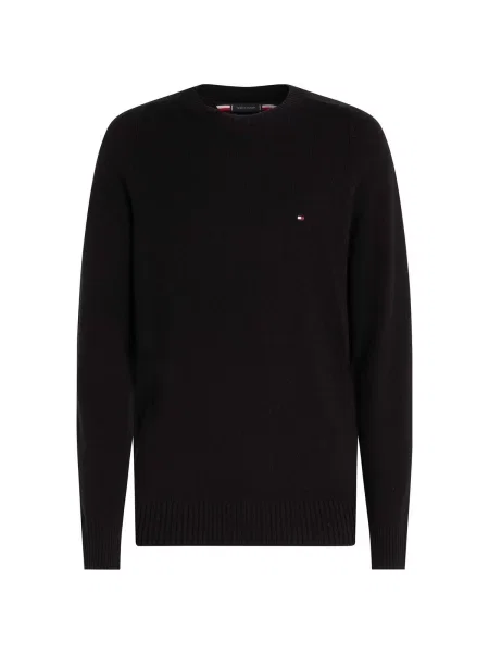 Sveter Tommy Hilfiger s okrúhlym výstrihom čierna