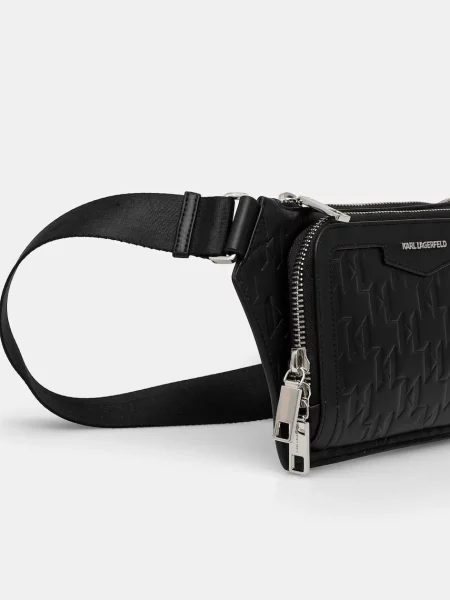 Шкіряна сумка Karl Lagerfeld чорний