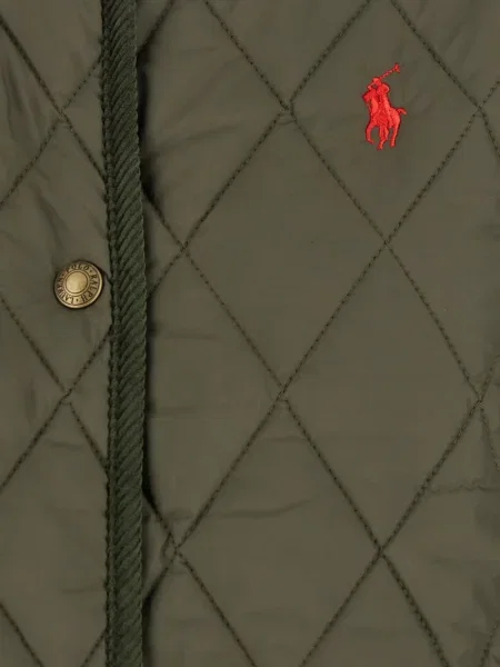 Pikowana kołnierzykowy kurtka Polo Ralph Lauren sztruksowa zielona