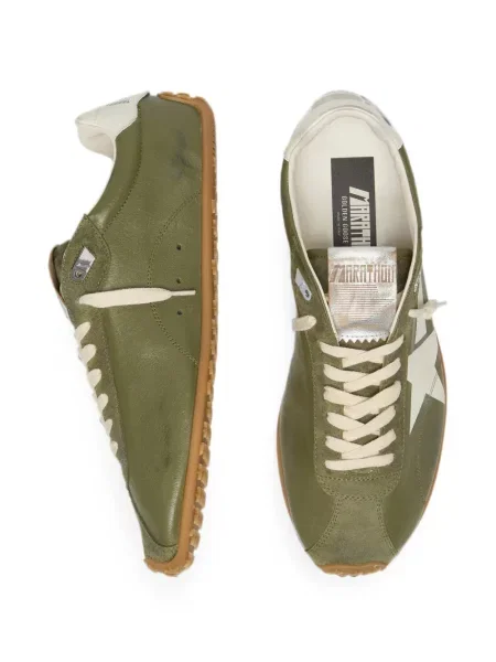 Sneakerși Golden Goose Running din piele verde