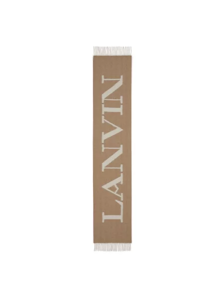 Szal Lanvin z logo brązowa