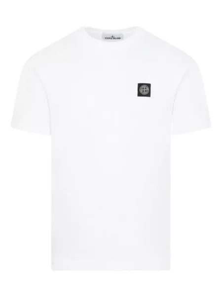 Tricou Stone Island cu strasuri alb