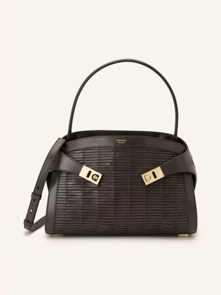 Ferragamo Kabelka Hug tmavě hnědá