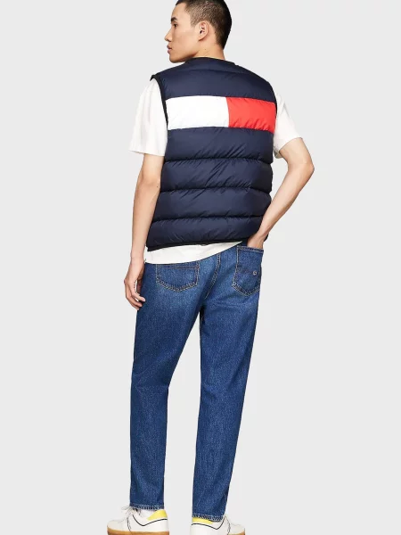 Джинсовий жилет Tommy Jeans з V-подібним вирізом синій