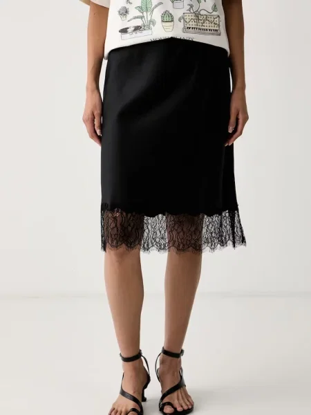 Levi's fustă LYNN MIDI negru