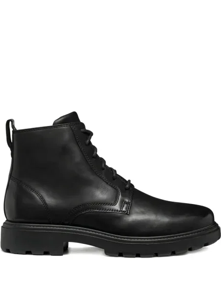Botine Geox cu șireturi din piele negru