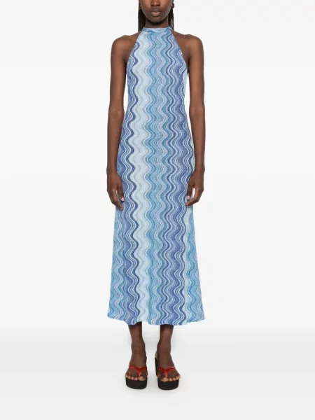 Rochie midi Mc2 Saint Barth tricotate albastru