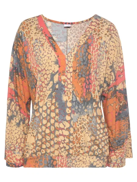BUFFALO Bluză / gri / portocaliu bej