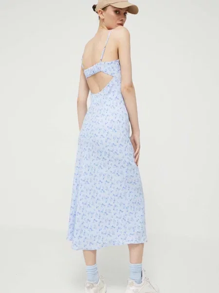 Šaty Hollister Co. maxi modré