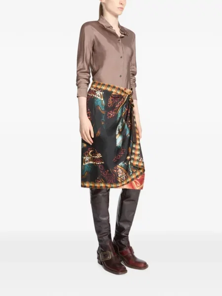 Φούστα Dries Van Noten κρουαζέ μαύρο