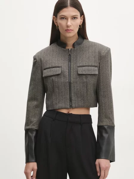 Сако Answear Lab с едно копче с десен кафяво