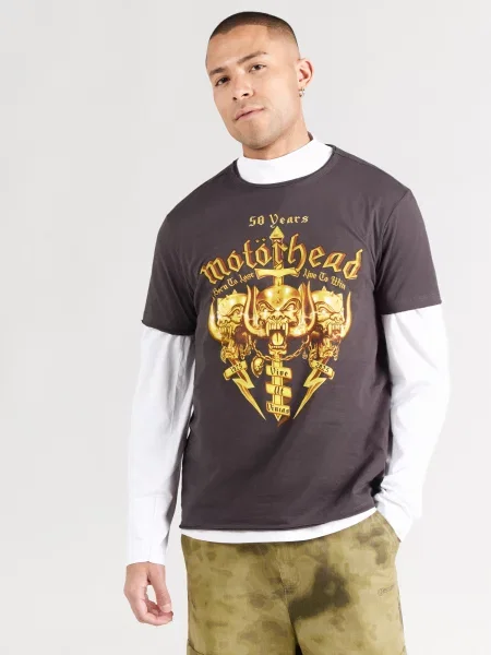 AMPLIFIED Majica MOTORHEAD GOLD CREST rjava temno / antracit rumena