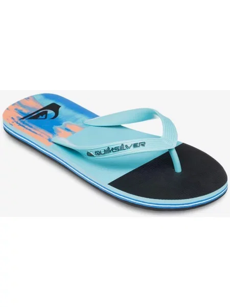 Japonki Quiksilver Molokai Stripe 25 pomarańczowy 39 niebieski