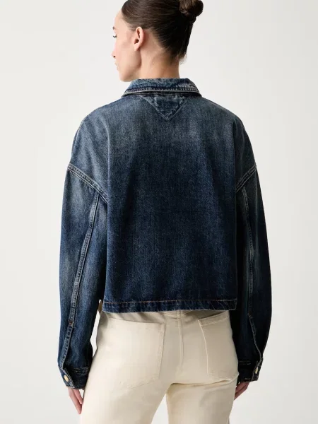 Tommy Hilfiger krótka kurtka jeansowa niebieska
