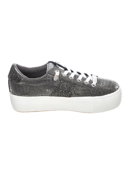 Sneakersy Steve Madden sznurowane skórzane szare