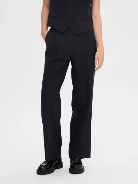 SELECTED FEMME Hlače na rob marine