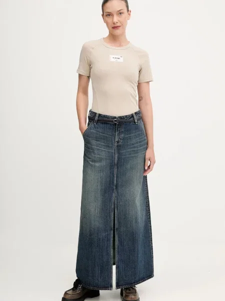 Джинсова спідниця G-Star mini пряма синій