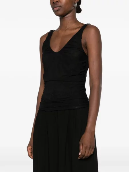 Top Imperial cu volane negru