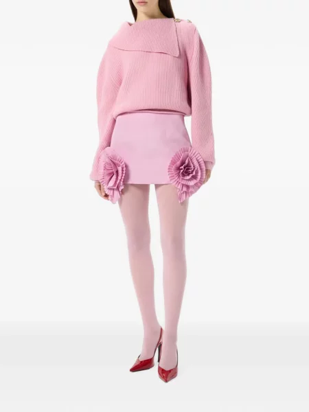 Tafta fusta mini Blumarine roz