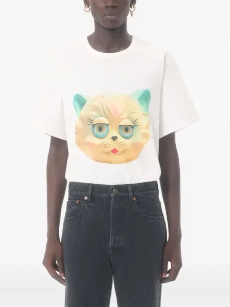 Tricou Valentino Garavani cu imagine alb