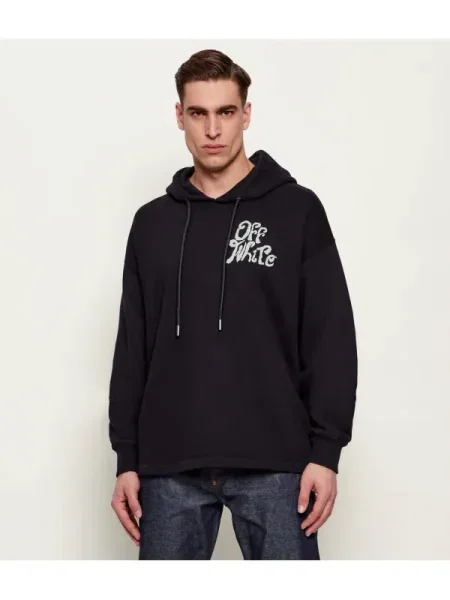 OFF-WHITE Hanorac GRASS INK | Relaxed fit alb