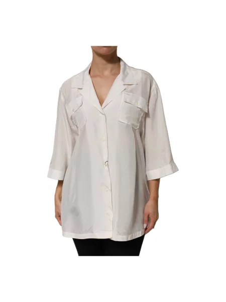 Jedwabna koszula Dolce And Gabbana biała