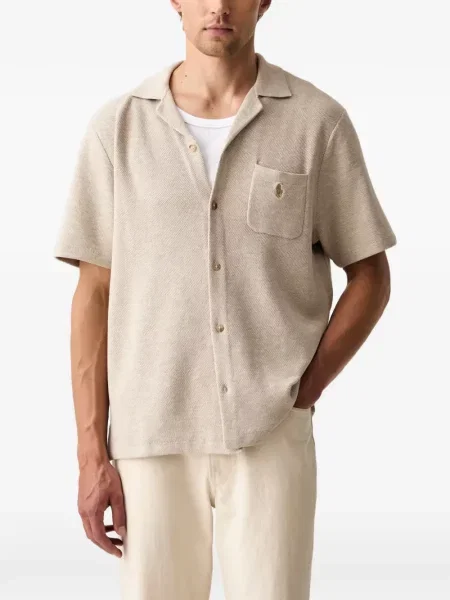 Gulerat tricou polo Polo Ralph Lauren cu decolteu în V fără mâneci maro