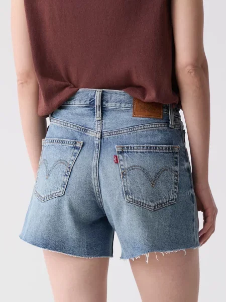 Levi's szorty jeansowe RIBCAGE A-LINE niebieskie