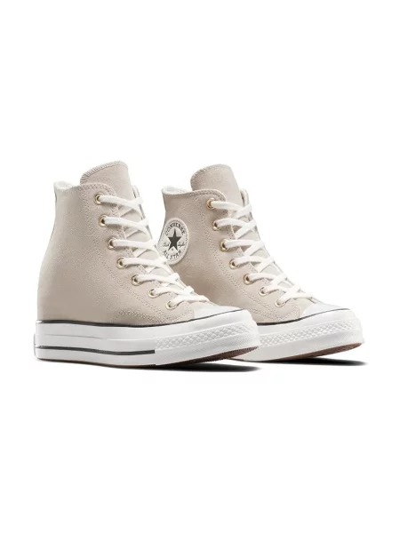 Semišové tenisky Converse Chuck 70 Wedge béžová