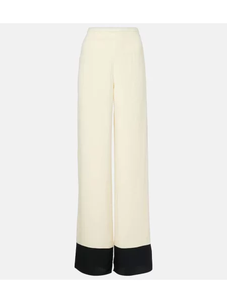 Hlače Taller Marmo visoki struk bijela
