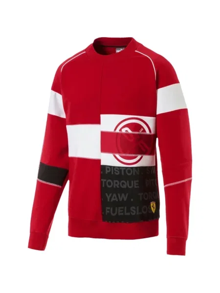 Hanorac crewneck Puma cu decolteu rotund roșu