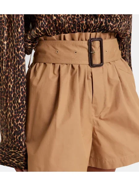 Cu centură pantaloni scurți Saint Laurent maro