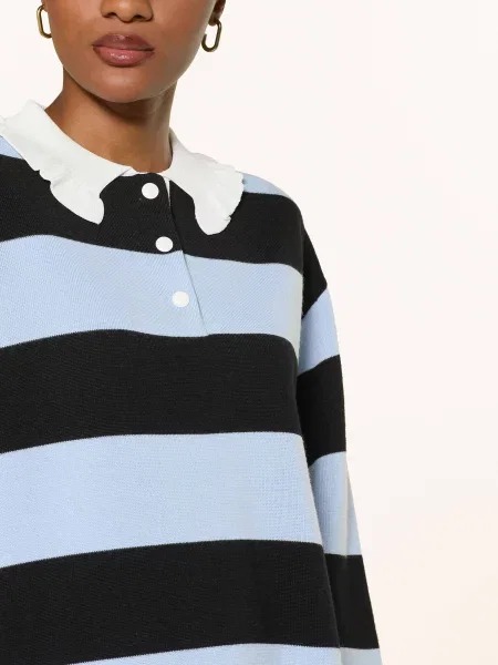 Claudie Pierlot Koszulka Polo Z Dzianiny schwarz białe