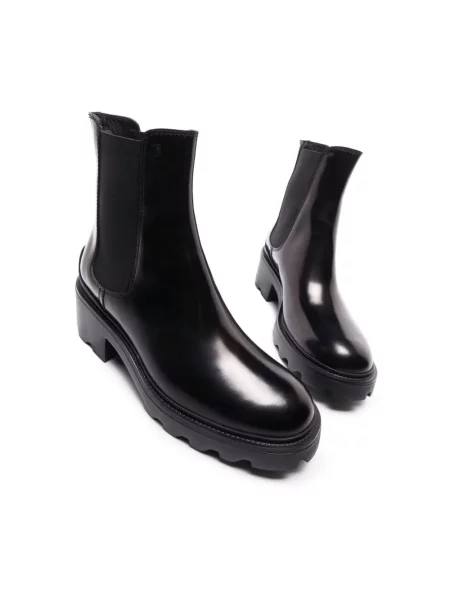 Sztyblety Tod's skórzane z logo czarne