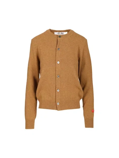 Kardigan Comme Des Garcons Play wełniany w serca beżowy